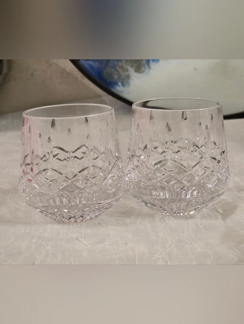 Waterford Lismore Roly Poly Old Fashioned Tumbler Glasses Set Of 2
